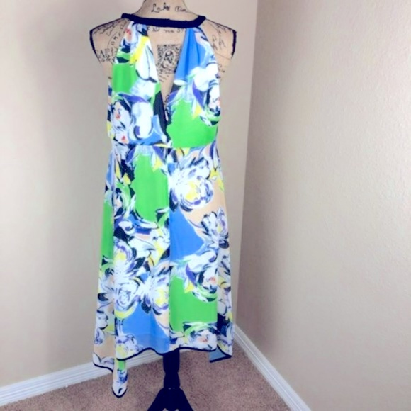 Adrianna Papell Floral Handkerchief Dress NWT 10 - Picture 4 of 6